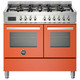 Bertazzoni PRO106L2EART 100cm Professional Dual Fuel Double Oven Range Cooker - Orange Product Image