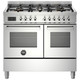 Bertazzoni PRO106L2EXT 100cm Professional Dual Fuel Double Oven Range Cooker - Stainless Steel Produ