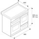 Bertazzoni PRO106L3ENET 100cm Professional Dual Fuel Triple Oven Range Cooker Technical Drawing