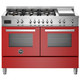 Bertazzoni PRO126G2EROT 120cm Professional Dual Fuel Double Oven Range Cooker - Red Product Image