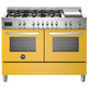 Bertazzoni PRO126G2EGIT 120cm Professional Dual Fuel Double Oven Range Cooker - Yellow Product Image