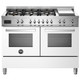 Bertazzoni PRO126G2EBIT 120cm Professional Dual Fuel Double Oven Range Cooker - White Product Image