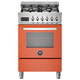 Bertazzoni PRO64L1EART 60cm Professional Dual Fuel Range Cooker - Orange Product Image