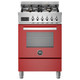 Bertazzoni PRO64L1EROT 60cm Professional Dual Fuel Range Cooker - Red Product Image