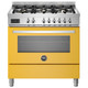 Bertazzoni PRO96L1EGIT 90cm Professional Dual Fuel Range Cooker - Yellow Product Image