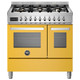 Bertazzoni PRO96L2EGIT 90cm Professional Dual Fuel Double Oven Range Cooker - Yellow Product Image