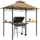 Outsunny 2.5m BBQ Gazebo Shelter – Outdoor Double-Tier Grill Canopy with Side Shelves & Bottle Opener