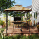 Outsunny 2.5m BBQ Gazebo Shelter – Outdoor Double-Tier Grill Canopy with Side Shelves & Bottle Opener