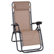 Outsunny Zero Gravity Reclining Garden Chair – Adjustable Patio Sun Lounger with Headrest & Armrests, Black