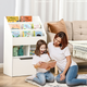 HOMCOM Children's Bookcase and Toy Organiser with Wheels – White