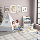 HOMCOM Children's Bookcase and Toy Organiser with Wheels – White