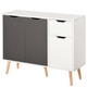 HOMCOM Scandinavian Sideboard Cabinet with Drawer for Bedroom, Living Room & Home Office