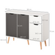 HOMCOM Scandinavian Sideboard Cabinet with Drawer for Bedroom, Living Room & Home Office