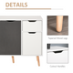 HOMCOM Scandinavian Sideboard Cabinet with Drawer for Bedroom, Living Room & Home Office
