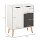 HOMCOM Sideboard Storage Cabinet with Drawer for Bedroom & Living Room