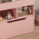 HOMCOM Kids Bookcase, Toy Box with Storage Drawer & Wheels in Pink