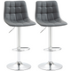 HOMCOM Set of 2 Adjustable Breakfast Bar Stools with Swivel and Footrest – Grey