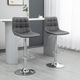 HOMCOM Set of 2 Adjustable Breakfast Bar Stools with Swivel and Footrest – Grey