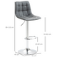 HOMCOM Set of 2 Adjustable Breakfast Bar Stools with Swivel and Footrest – Grey