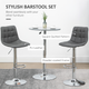 HOMCOM Set of 2 Adjustable Breakfast Bar Stools with Swivel and Footrest – Grey