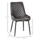 HOMCOM Retro Dining Chairs, Set of 2 PU Leather Upholstered Side Chairs