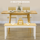 HOMCOM Wooden Dining Bench, Two-Seater Indoor Bench – Natural Wood Effect