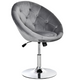 HOMCOM Swivel Dining Bar Stool, Adjustable Armless Tub Chair in Grey