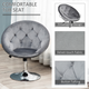 HOMCOM Swivel Dining Bar Stool, Adjustable Armless Tub Chair in Grey