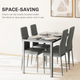 HOMCOM 5 Piece Dining Set with Glass-Top Table and 4 PU Leather Chairs in Grey
