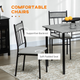 HOMCOM 5 Piece Dining Room Set with Marble-Effect Tabletop and 4 Chairs – Light Grey & Black