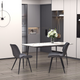 HOMCOM Set of 2 Vintage PU Leather Dining Chairs with Moulded Seats in Grey