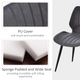 HOMCOM Set of 2 Vintage PU Leather Dining Chairs with Moulded Seats in Grey