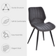 HOMCOM Set of 2 Vintage PU Leather Dining Chairs with Moulded Seats in Grey