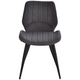 HOMCOM Set of 2 Vintage PU Leather Dining Chairs with Moulded Seats in Grey