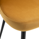 HOMCOM Set of 2 Modern Upholstered Fabric Bucket Dining Chairs – Yellow