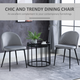 HOMCOM Set of 2 Modern Upholstered Fabric Bucket Dining Chairs – Grey