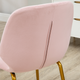 HOMCOM Set of 2 Modern Velvet-Feel Dining Chairs with Padded Seat and Steel Legs – Pink