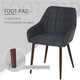 HOMCOM Set of 2 Modern Dining Chairs with Padded Cushions and Metal Legs – Grey