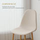 HOMCOM Set of 4 Modern Dining Chairs with Curved Seats and Steel Legs