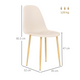 HOMCOM Set of 4 Modern Dining Chairs with Curved Seats and Steel Legs