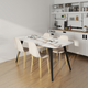 HOMCOM Set of 4 Modern Dining Chairs with Curved Seats and Steel Legs