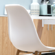 HOMCOM Set of 4 Scandinavian-Style Dining Chairs with Curved Back and Metal Legs – White
