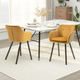 HOMCOM Set of 2 Modern Upholstered Fabric Bucket Armchairs with Tufted Back – Yellow