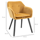 HOMCOM Set of 2 Modern Upholstered Fabric Bucket Armchairs with Tufted Back – Yellow