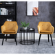 HOMCOM Set of 2 Modern Upholstered Fabric Bucket Armchairs with Tufted Back – Yellow
