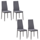 HOMCOM Set of 4 High Back Dining Chairs with Linen-Touch Upholstery and Steel Legs – Grey
