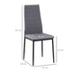HOMCOM Set of 4 High Back Dining Chairs with Linen-Touch Upholstery and Steel Legs – Grey