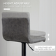HOMCOM Set of 2 Adjustable Height Bar Stools with Footrest and PU Leather Upholstery – Grey