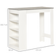 HOMCOM Bar Table with 4-Tier Storage Shelf – Grey