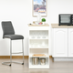 HOMCOM Bar Table with 4-Tier Storage Shelf – Natural Wood Effect